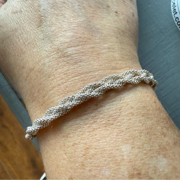 925 Sterling Silver Braided Bracelet - Picture 2 of 8